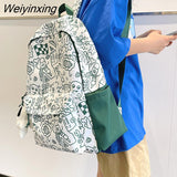Weiyinxing Cartoon Printing Women Backpack Lady Nylon School Backpack for Student Female Girls Kawaii Laptop Book Pack Mochilas Cool