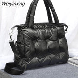 Weiyinxing Space Pad Cotton Women Handbags Designer Shoulder Bags Nylon Down Feather Crossbody Bag Large Capacity Tote Shopper Purse
