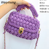 Weiyinxing Rope Woven Women Handbags Designer Knitting Chains Shoulder Crossbody Bag Casual Lady Hand Bags Small Flap Purses 2023