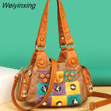 Weiyinxing New Designer Rivet Soft PU Leather Women Handbag Women Bags Luxury Female Shoulder Tote bag High Quality Lady Messenger Bag