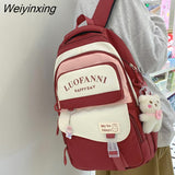 Weiyinxing Letter Printing Waterproof Nylon Women Backpack Female Multiple Pockets Cool Travel Book Bag Teenage Girl Big Schoolbag