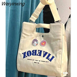 Weiyinxing Style Crossbody Bag Female Leisure Commuter Shoulder Bag Student Handheld Canvas Bag For Class
