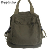 Weiyinxing Women Backpack Canvas Girl Fabric School Bag New College Student Vintage Female Laptop Bag Travel Kawaii Ladies Backpack