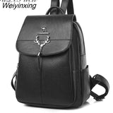 Weiyinxing Women Backpack Female tassel Casual High capacity School Bag Designer Leather Shoulder Bags Women Travel Backpack mochila