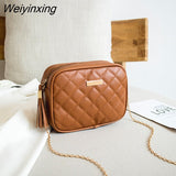 Weiyinxing Small Messenger Bag For Women 2023 Popular Lingge Embroidery Square Female Shoulder Bag Fashion Chain Ladies Crossbody Bags