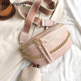 Weiyinxing Women's Fanny Pack High Quality Waist Bag Thick Chain Shoulder Crossbody Chest Bag Female Belt Bag Designer Brand Handbag