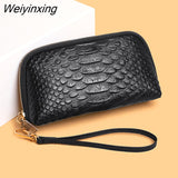 Weiyinxing Crocodile Pattern Genuine Leather Women Purses Coin Purse Card Holder Wallets Cow Leather Female Clutch Money Phone Bags