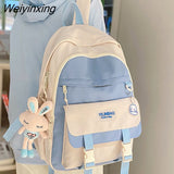 Weiyinxing Female Waterproof College Backpack Trendy Girl Harajuku Travel School Bag Kawaii Lady Backpack Fashion Women Laptop Book Bag