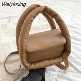 Weiyinxing Down Padded Women's Handbags Designer Cotton Space Bags for Women 2023 Brands Quilted Shoulder Crossbody Bag Tote Clutch