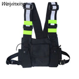 Weiyinxing Hip Hop Tactical Canvas Chest Bags for Men Women Vest Satchel Pouch Reflection Shoulder Bag Oxford Cross Bags Bolsas