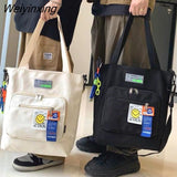 Weiyinxing Men And Women Messenger Bag Portable One Shoulder High Capacity Canvas Bag Women's Handbag School Bag Laptop Bag Ipad Bag