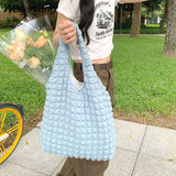 Weiyinxing New Cloud Bubble Flower Women's Shoulder Bag New Tank Top Bag Female Student Simple Handbag Canvas Bag Women's