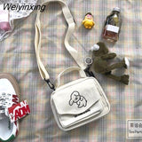 Weiyinxing Women's Messenger Bags Ladies Canvas Printed Cute Envelope Bag Lady Sweet Cartoon Student Shoulder Bag