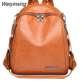 Weiyinxing Leather Famale Bag New Cowhide High Quality Travel Girls Backpack Korean Women Female Rucksack Leisure Student School Bag