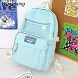 Weiyinxing Multiple Pockets Waterproof Nylon Women Backpack Female Kawaii Mesh Travel Bag Cute Schoolbag for Girl Student Bookbag