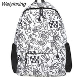 Weiyinxing Cartoon Printing Women Backpack Lady Nylon School Backpack for Student Female Girls Kawaii Laptop Book Pack Mochilas Cool