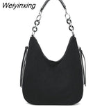 Weiyinxing Large Capacity Suede Female Handbags Women Bags High Quality Women Shoulder Bag Vintage Soft Leather Messenger Totes bag