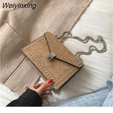 Weiyinxing Chain Rivet Lock Designer Crossbody Bags For Women Luxury Handbags Travel Red Shoulder Messenger Bag Ladies Small Flaps 2023