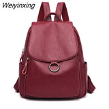 Weiyinxing Women Leather Backpack Designer Shoulder Bags for Women Back Pack School Bags fashion for Teenage Girls Mochila Feminina