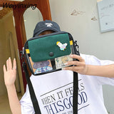 Weiyinxing Student Crossbody Bags for Women 2023 Japanese Cartoon Print Small Shoulder Bag Cute Fashion Kawaii Messenger Bag Phone