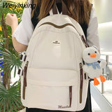 Weiyinxing Girl Travel School Bag Female Nylon Kawaii College Backpack Cool Women Laptop Book Bag Lady Cute Student Backpack Trendy
