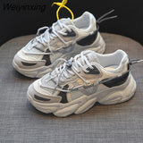 Weiyinxing Sneakers Platform Women Shoes Breathable White Shoes Women Reflective Wedges Dad Shoes Casual Women Chunky Sneakers