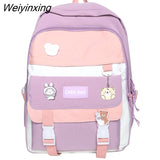 Weiyinxing Badge College Bag Nylon Kawaii Backpack Travel Lady Laptop Teen Cool Student Backpack Fashion Female Cute Women School Bags