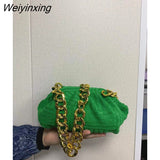 Weiyinxing Women Fashion Towel Embossed Clutch Bag Handbag Clutch Bag Large Capacity Striped Versatile One-Shoulder Messenger Bag