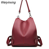 Weiyinxing Teenage Girls Travel Back pack Sac A Dos Femme New Women Multifunctional Backpack Female Leather Shoulder Bags School Bag
