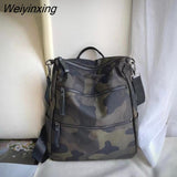 Weiyinxing FASHION Women Camouflage Leisure Backpack High Quality Nylon Shoulder Bags for Women Casual Handbag Cute Backpack Purse