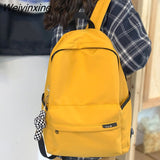 Weiyinxing Women Laptop Nylon Book Bag Trendy Lady Travel Student Backpack Girl School Solid Bag Kawaii Female College Backpack Fashion