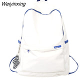 Weiyinxing Women Laptop Nylon Book Bag Trendy Lady Travel Student Backpack Girl School Solid Bag Kawaii Female College Backpack Fashion