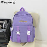 Weiyinxing Fashion Multi-pocket Nylon Women Backpack Female Waterproof Travel Bag Kawaii Girl Insert Buckle Schoolbag Lady Cute Bookbag