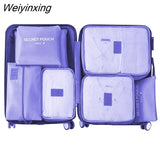Weiyinxing Set Packing Cubes Organizer Bags For Travel Storage Makeup Luggage Drawstring Bag Bathroom Organizer Clothes Storage