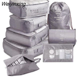 Weiyinxing Set Packing Cubes Organizer Bags For Travel Storage Makeup Luggage Drawstring Bag Bathroom Organizer Clothes Storage