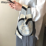 Weiyinxing Design Knitted Handbags Wrist Bags For Women Knitted Women's Handbag Ladies Carry Tote bag pouch sac a main femme