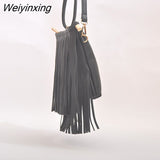 Weiyinxing Tassel Crossbody Bags for Women Elegant Mini Stylish Chic Shoulder Bags Ladies Leisure Solid European Style Messenger Bag