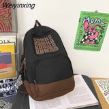 Weiyinxing Letter Printing Women Backpack Multifunction Waterproof Travel Bagkpack Student School Bag Teenage Girls Laptop Backpack