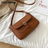 Weiyinxing Vintage Small Flap Messenger Bag Bags PU Leather Women Shoulder Crossbody Bag Bags 2023 NEW Women's Handbags Purses