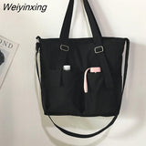 Weiyinxing Oxford Large Capacity Canvas Girl Shoulder Hand Bucket Bag Basket Female Crossbody Bags for Women Casual Tote Purses