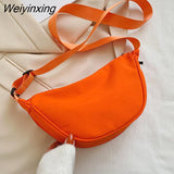 Weiyinxing New Nylon Women's Shoulder Bag Female Solid Color Dumpling Bag Lightweight Small Satchel Underarm Bag Simple Messenger Bags
