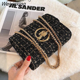 Weiyinxing color Flap Armpit bag 2023 Winter New High-quality Woolen Women's Designer Handbag Chain Shoulder Messenger Bag Purses