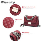 Weiyinxing FASHION Chic Messenger Bags for Women Chains Shoulder Bag Diamond Lattice Luxury Handbags Designer Female Small Bolsas