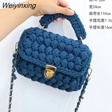 Weiyinxing Rope Woven Women Handbags Designer Knitting Chains Shoulder Crossbody Bag Casual Lady Hand Bags Small Flap Purses 2023