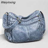 Weiyinxing Quality Washed Leather Shoulder Crossbody Bag For Women 2023 Vintage Ladies Handbags Luxury Trend Female Messenger Tote Sac