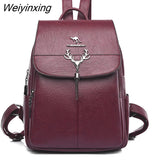 Weiyinxing Women Backpack Female tassel Casual High capacity School Bag Designer Leather Shoulder Bags Women Travel Backpack mochila