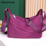 Weiyinxing Nylon Beach Tote Bag Fashion Womens Handbag Tote Oxford Shoulder Bags Female Waterproof Dumplings Folding Shopping Bag 2023