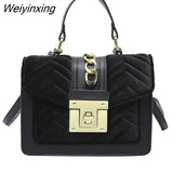 Weiyinxing For Women 2023 Designer Luxury Winter Velvet Top Brand Flap Hand Bag High Quality Women Crossbody Shoulder Bag Satchel