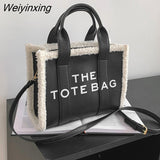 Weiyinxing Bag for Women Winter Designer Lamb Wool PU Fashion Letters Handbags Women's Luxury Shoulder Crossbody Bags Handbag Totes