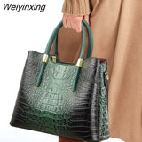 Weiyinxing Crocodile pattern Leather Shoulder Crossbody Bags for Women 2023 3 Layer Large Capacity Ladies Handbag Luxury Totes Sac